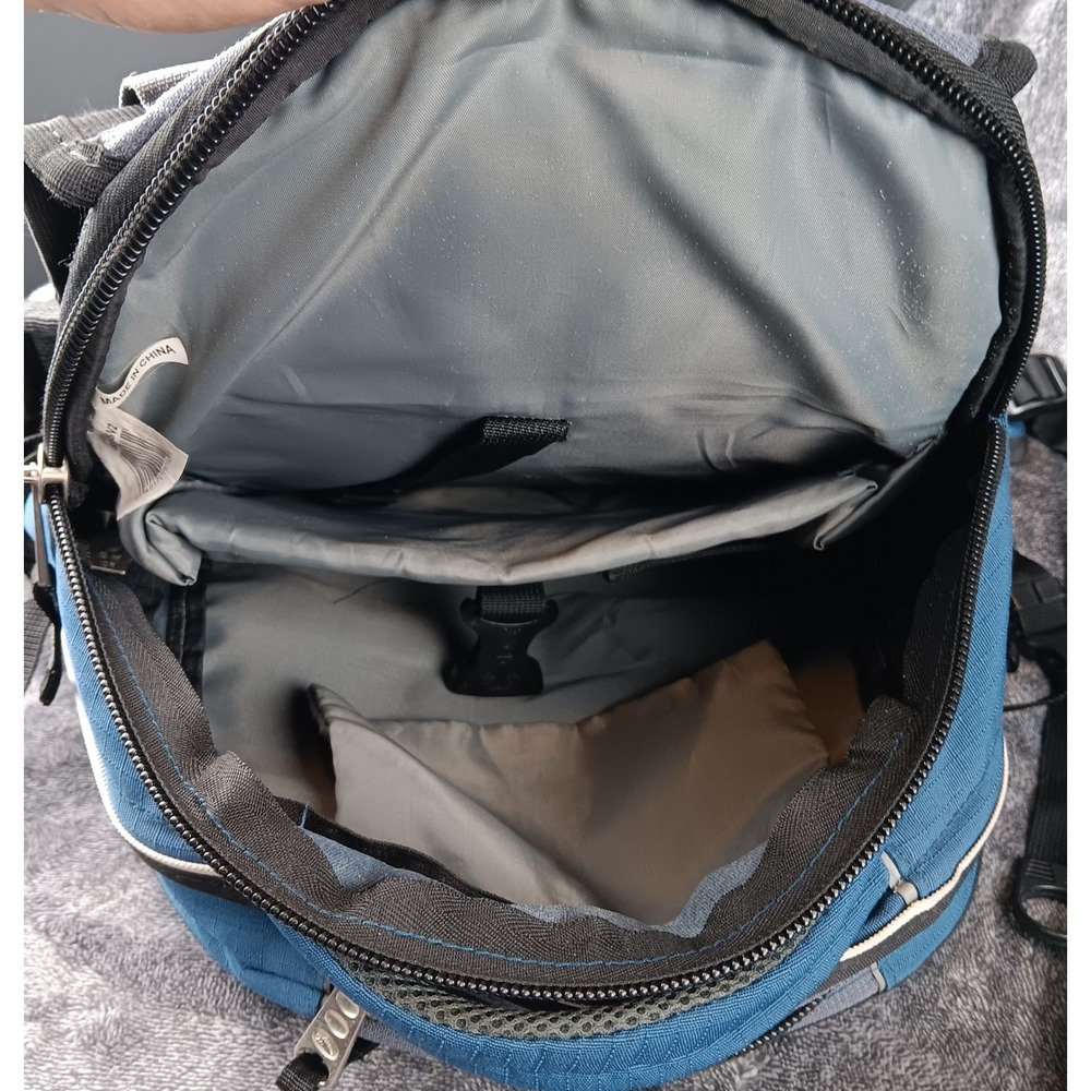 High Sierra Backpack Blue Gray School Travel Hiking Book Bag - Picture 13 of 16
